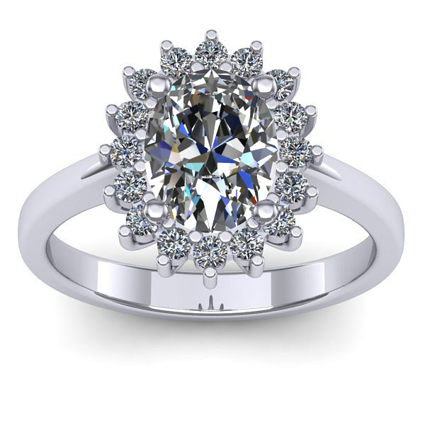 Inel cu diamant de laborator oval