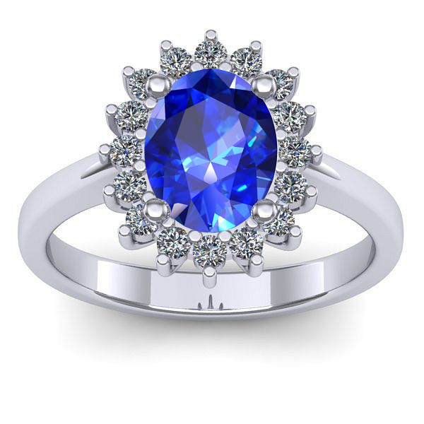 Inel logodna cu safir oval