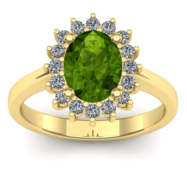 Inel logodna cu peridot oval