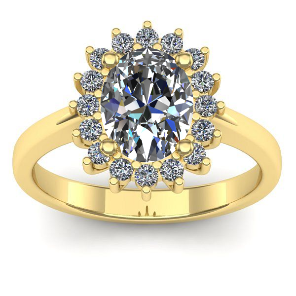 Inel de logodna cu safir alb oval