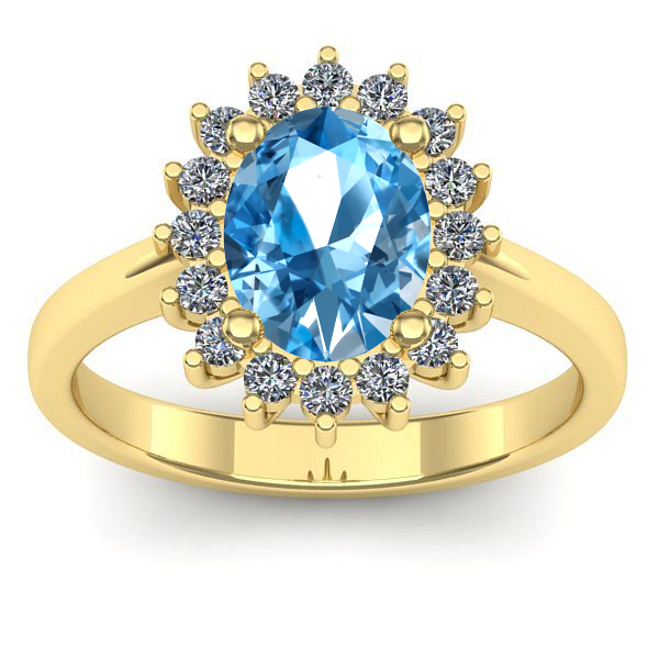 Inel cu topaz blue oval