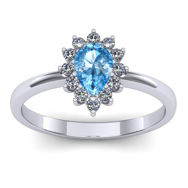 Inel cu topaz blue lacrima