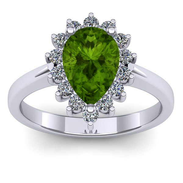 Inel cu peridot lacrima