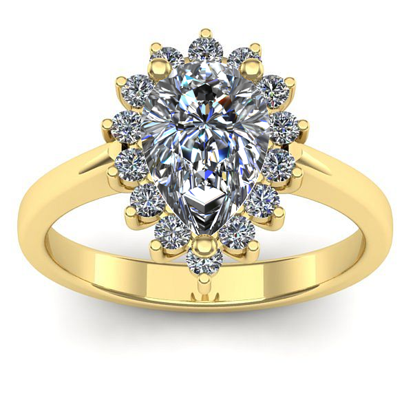 Inel cu diamant de laborator lacrima