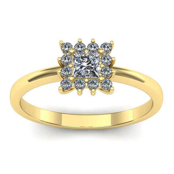 Inel logodna cu diamant patrat