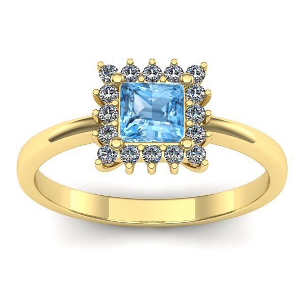 Inel de logodna cu topaz blue patrat