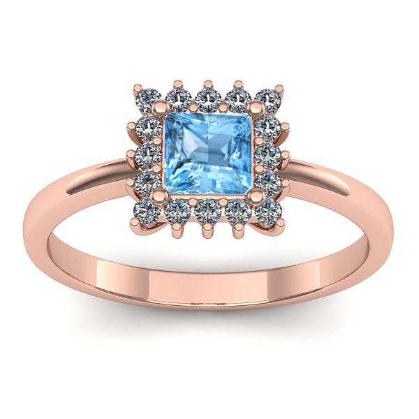 Inel de logodna cu topaz blue patrat