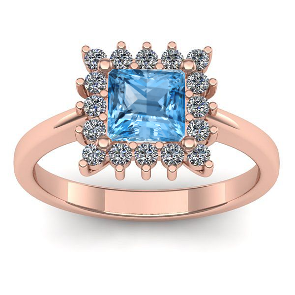 Inel logodna cu topaz blue patrat