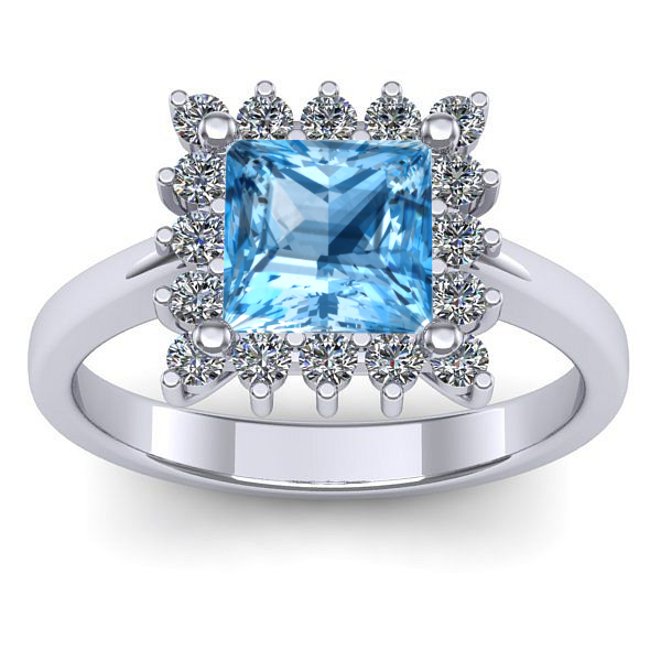Inel cu topaz blue patrat