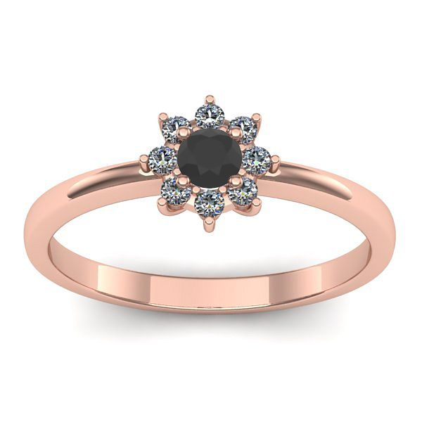 Inel de logodna cu diamant negru rotund