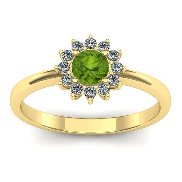 Inel logodna cu peridot rotund