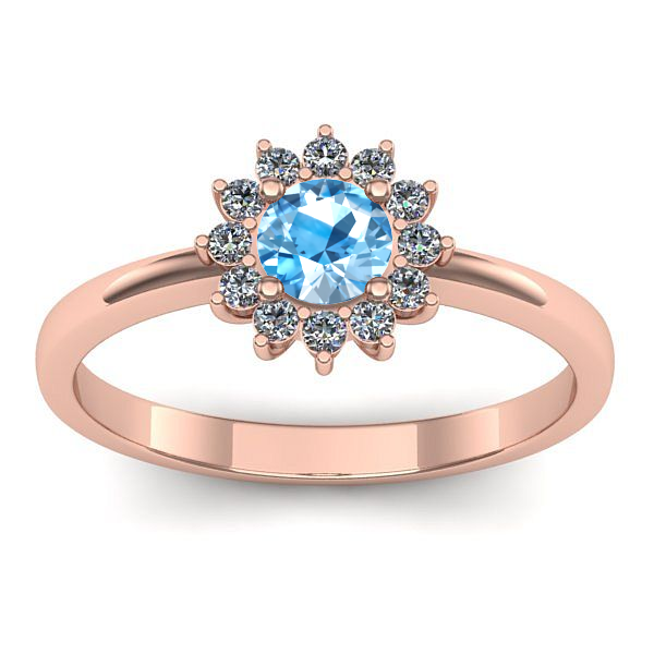 Inel de logodna cu topaz blue rotund