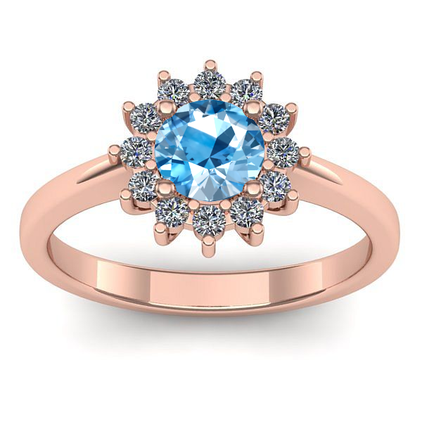 Inel logodna cu topaz blue rotund