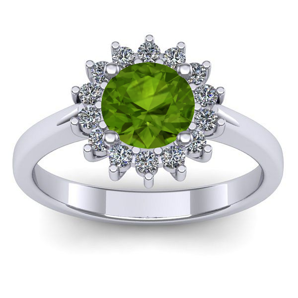 Inel cu peridot rotund