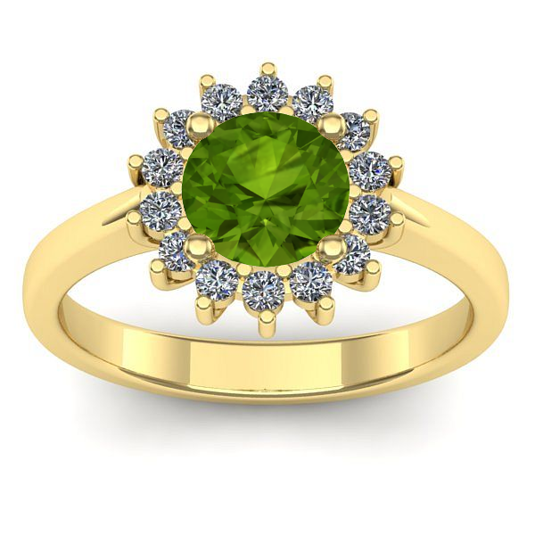 Inel logodna cu peridot rotund