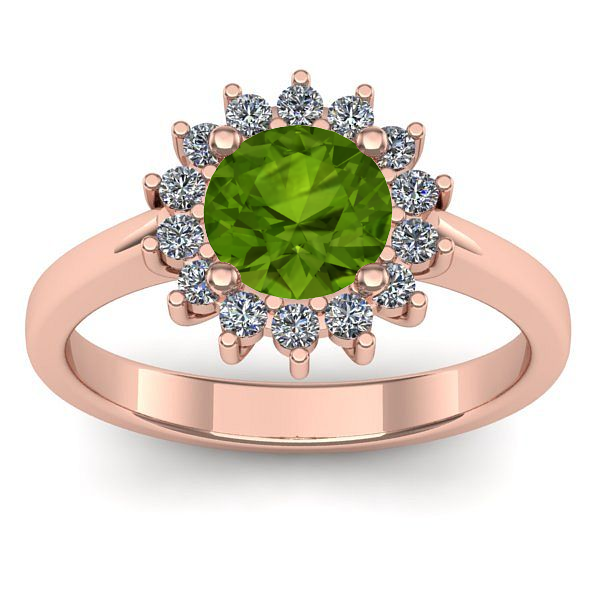 Inel de logodna cu peridot rotund
