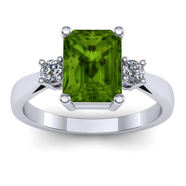 Inel de logodna cu peridot dreptunghiular