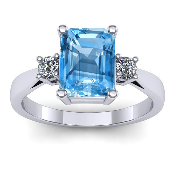 Inel cu topaz blue dreptunghiular