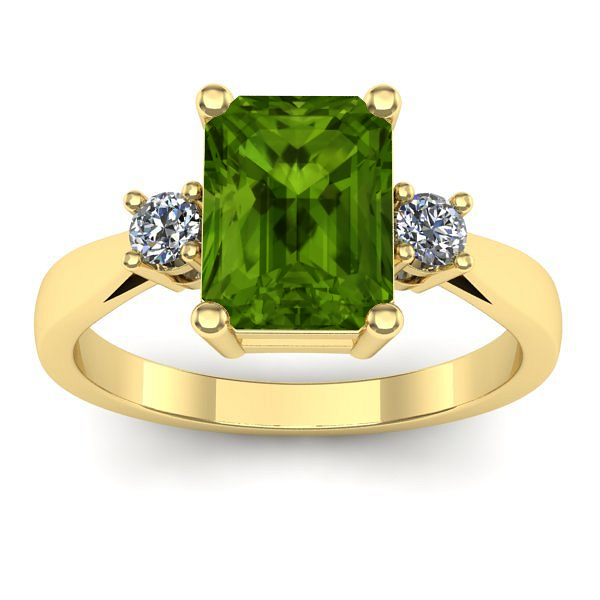 Inel cu peridot dreptunghiular