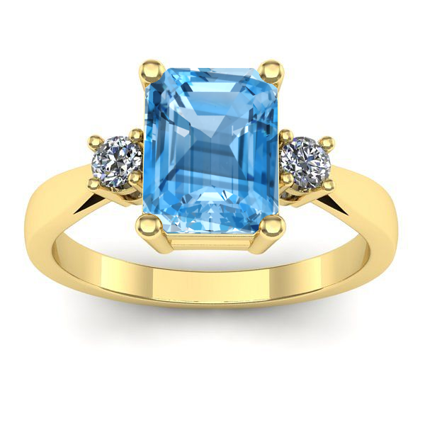 Inel cu topaz blue dreptunghiular