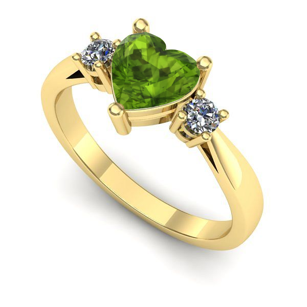 Inel de logodna din aur galben cu peridot