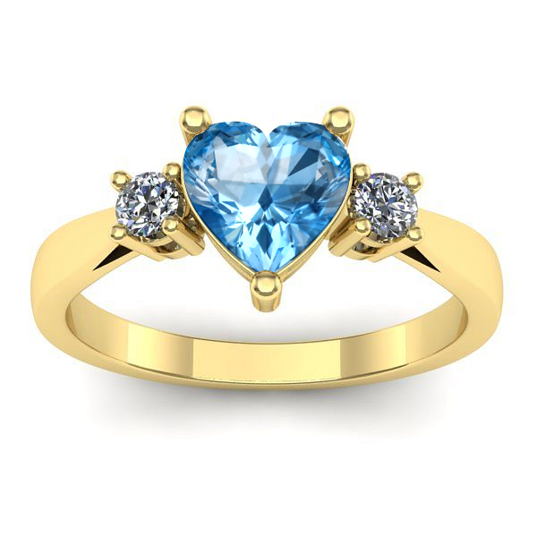 Inel de logodna cu topaz blue inima
