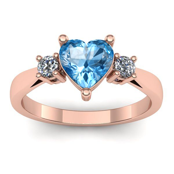 Inel logodna cu topaz blue inima