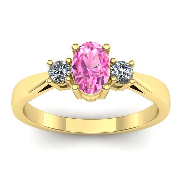Inel cu safir roz oval