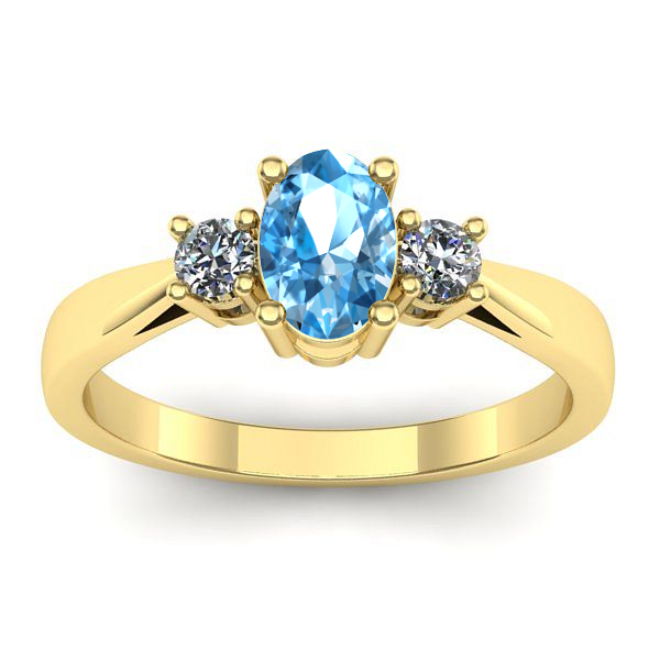 Inel de logodna cu topaz blue oval