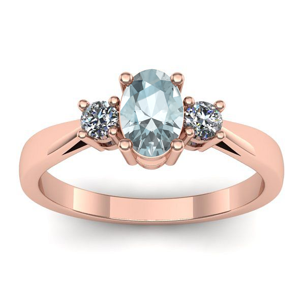 Inel de logodna cu aquamarin oval
