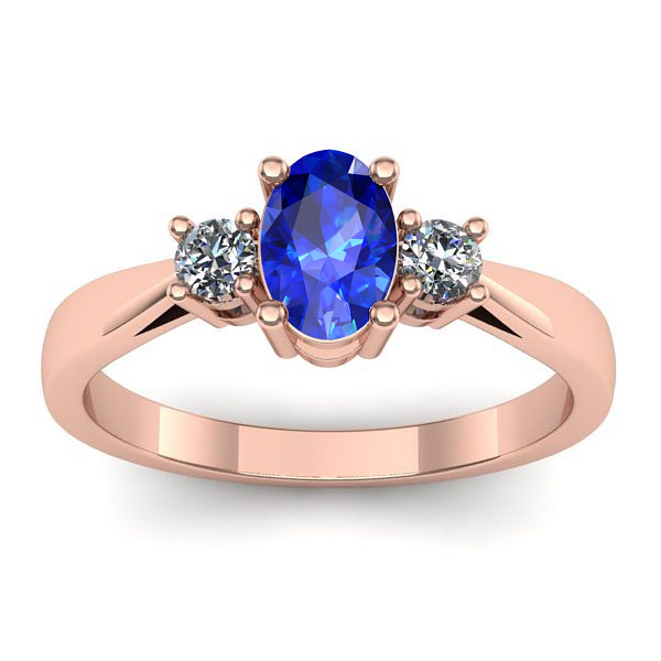 Inel de logodna cu safir oval