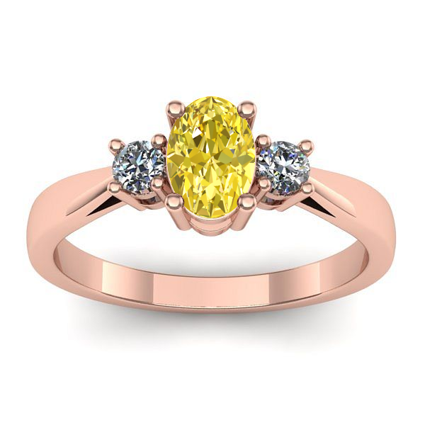 Inel cu safir galben oval