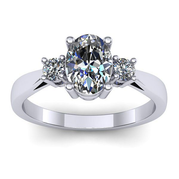 Inel cu diamant de laborator oval