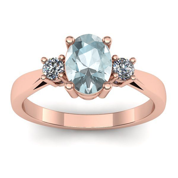 Inel cu aquamarin oval