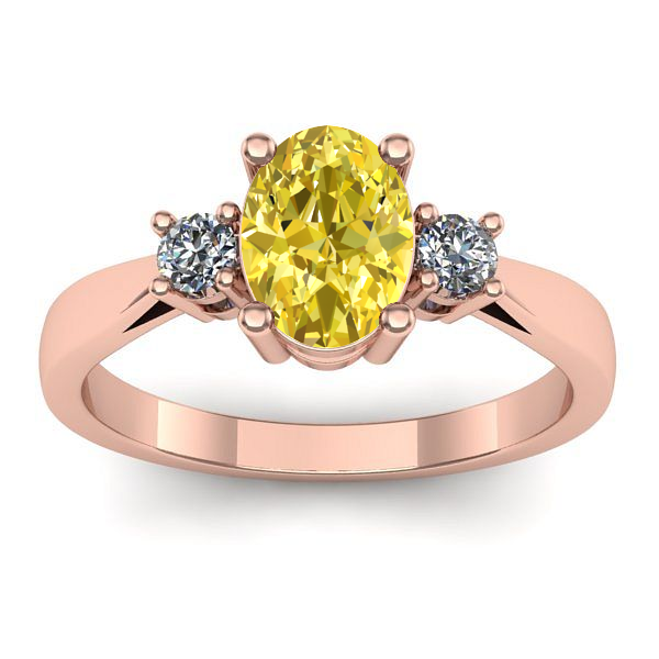 Inel de logodna cu safir galben oval