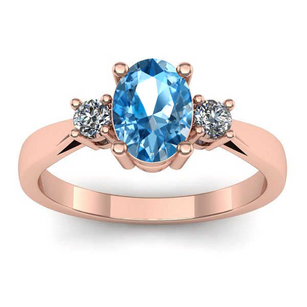 Inel de logodna cu topaz blue oval