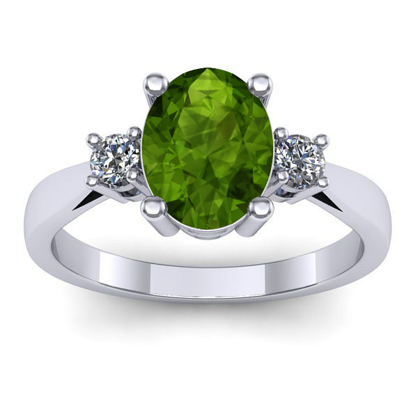 Inel de logodna cu peridot oval