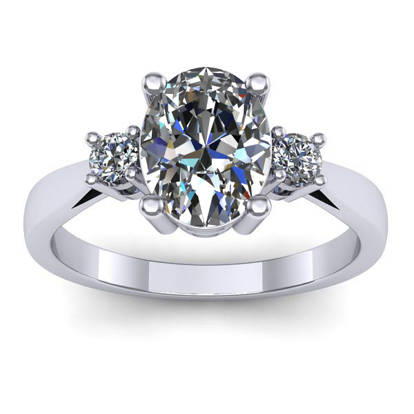 Inel logodna cu safir alb oval