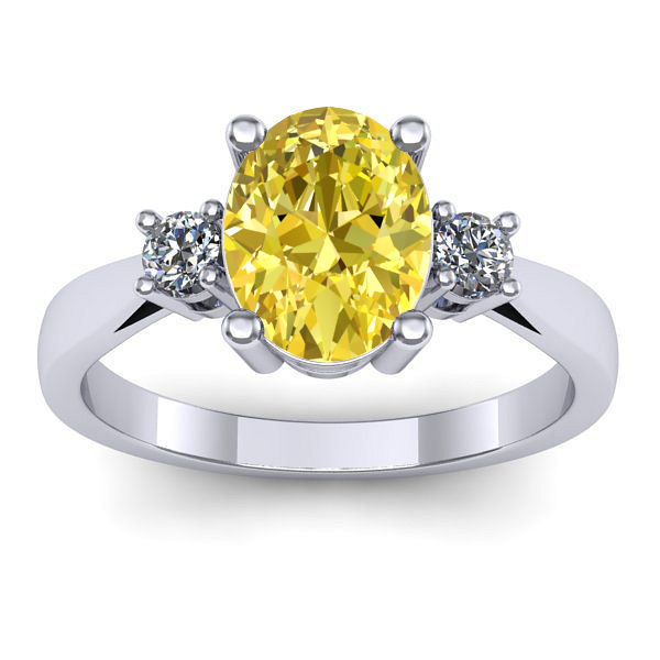 Inel logodna cu safir galben oval