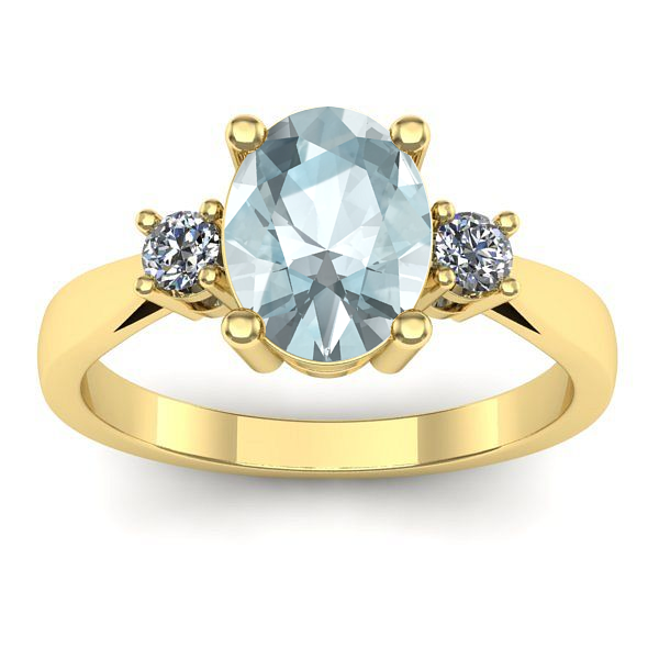 Inel cu aquamarin oval