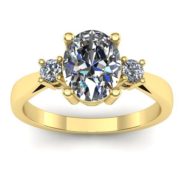 Inel cu safir alb oval