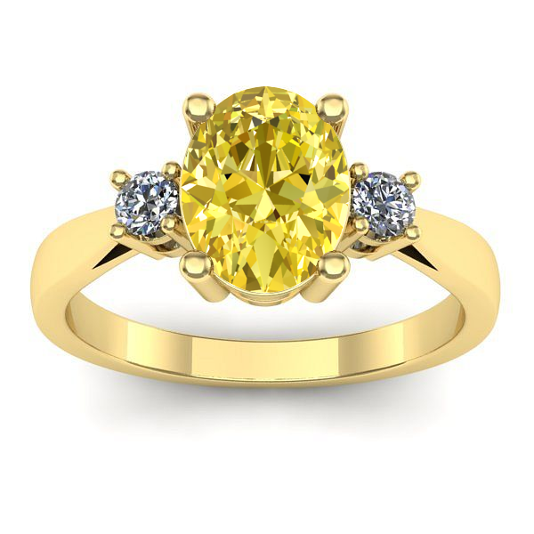 Inel cu safir galben oval