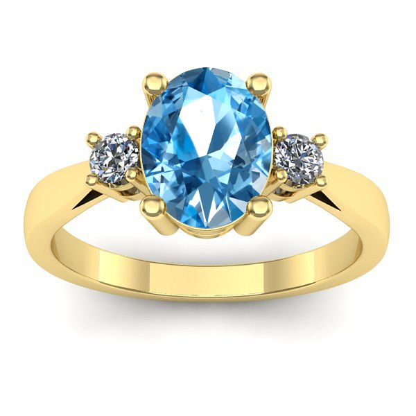 Inel logodna cu topaz blue oval