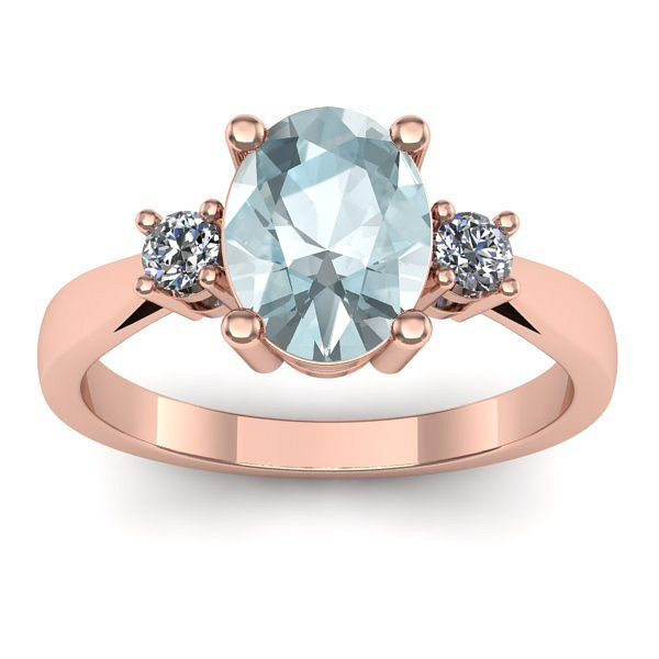 Inel cu aquamarin oval