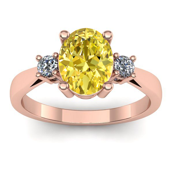 Inel de logodna cu safir galben oval