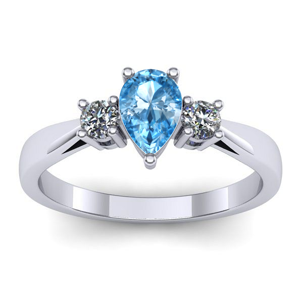 Inel logodna cu topaz blue lacrima