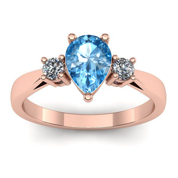 Inel logodna cu topaz blue lacrima