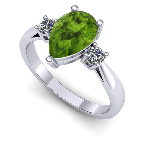 Inel din aur alb cu peridot