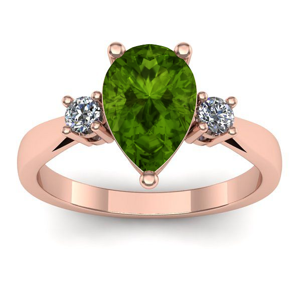 Inel cu peridot lacrima