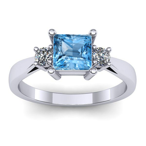 Inel logodna cu topaz blue patrat